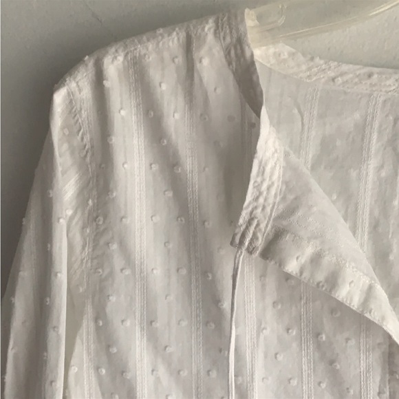 J.Crew White Tassel Tie Peplum Top Swiss Dot - Picture 2 of 3